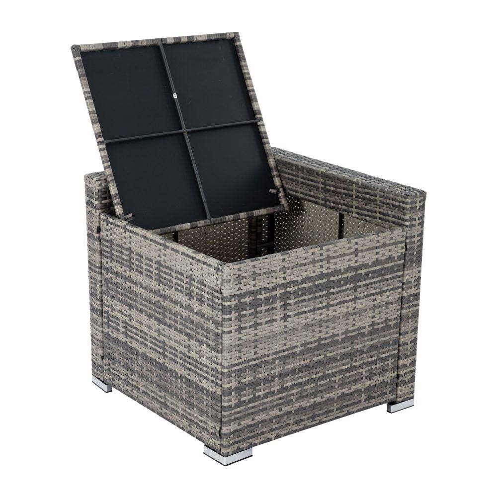 Large Modular Outdoor Ottoman Lounge Set - Grey - STripleB 