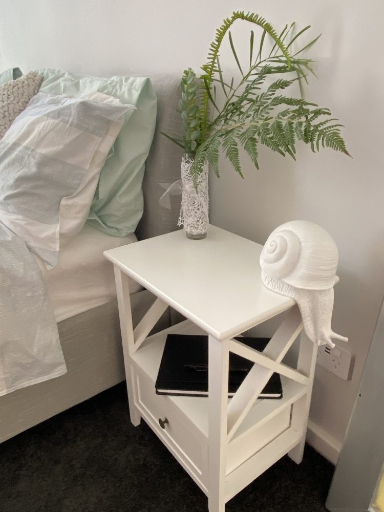 2-tier Bedside Tables - Rustic White - STripleB