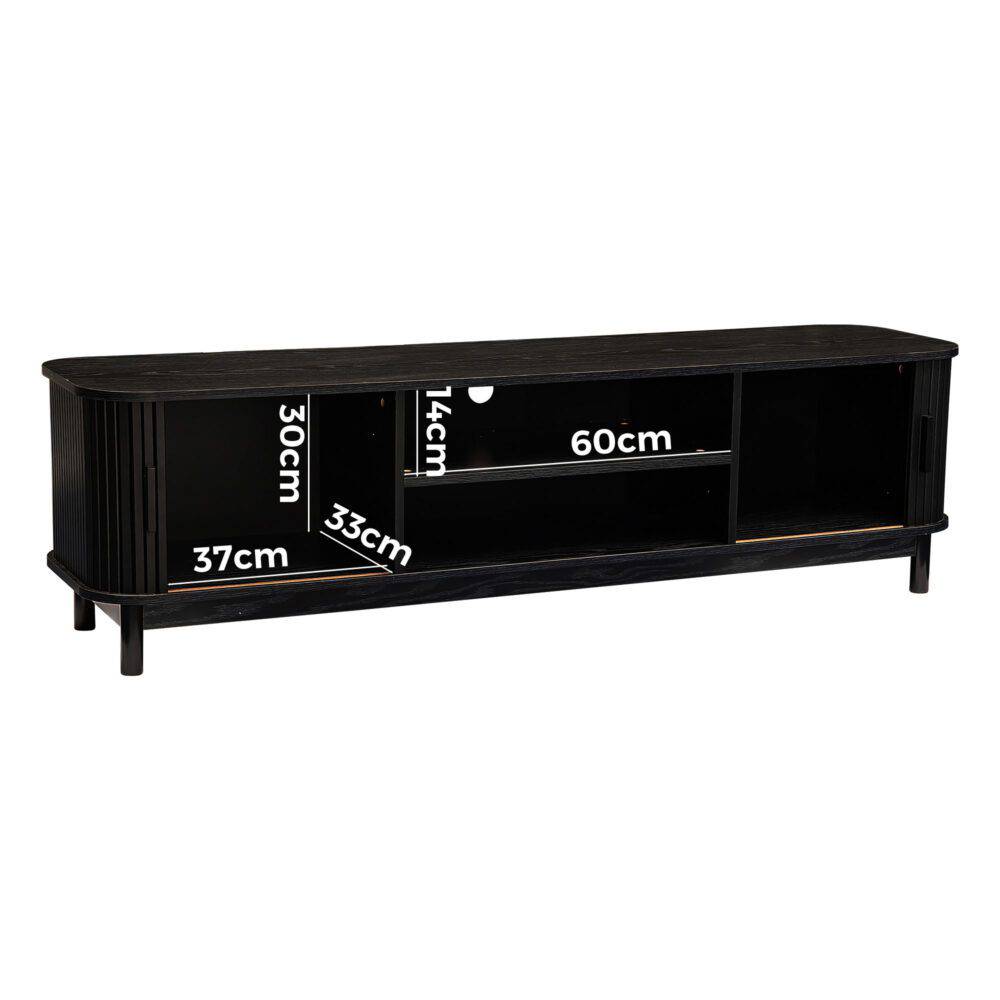 Ribbed Black Entertainment Unit - STripleB 