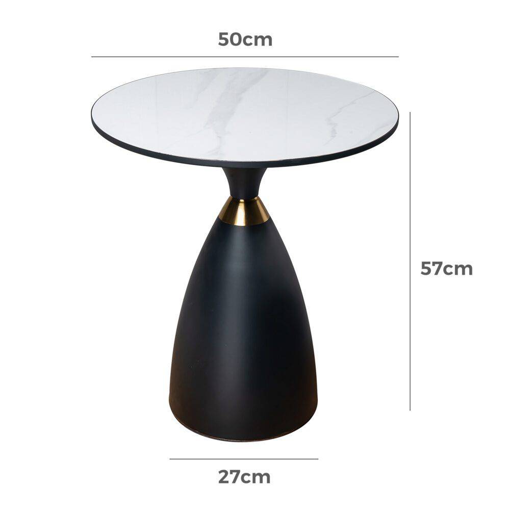 Midnight Elegance Drum Side Table - STripleB 