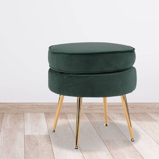 Ottoman Foot Stool - Green Velvet - STripleB 