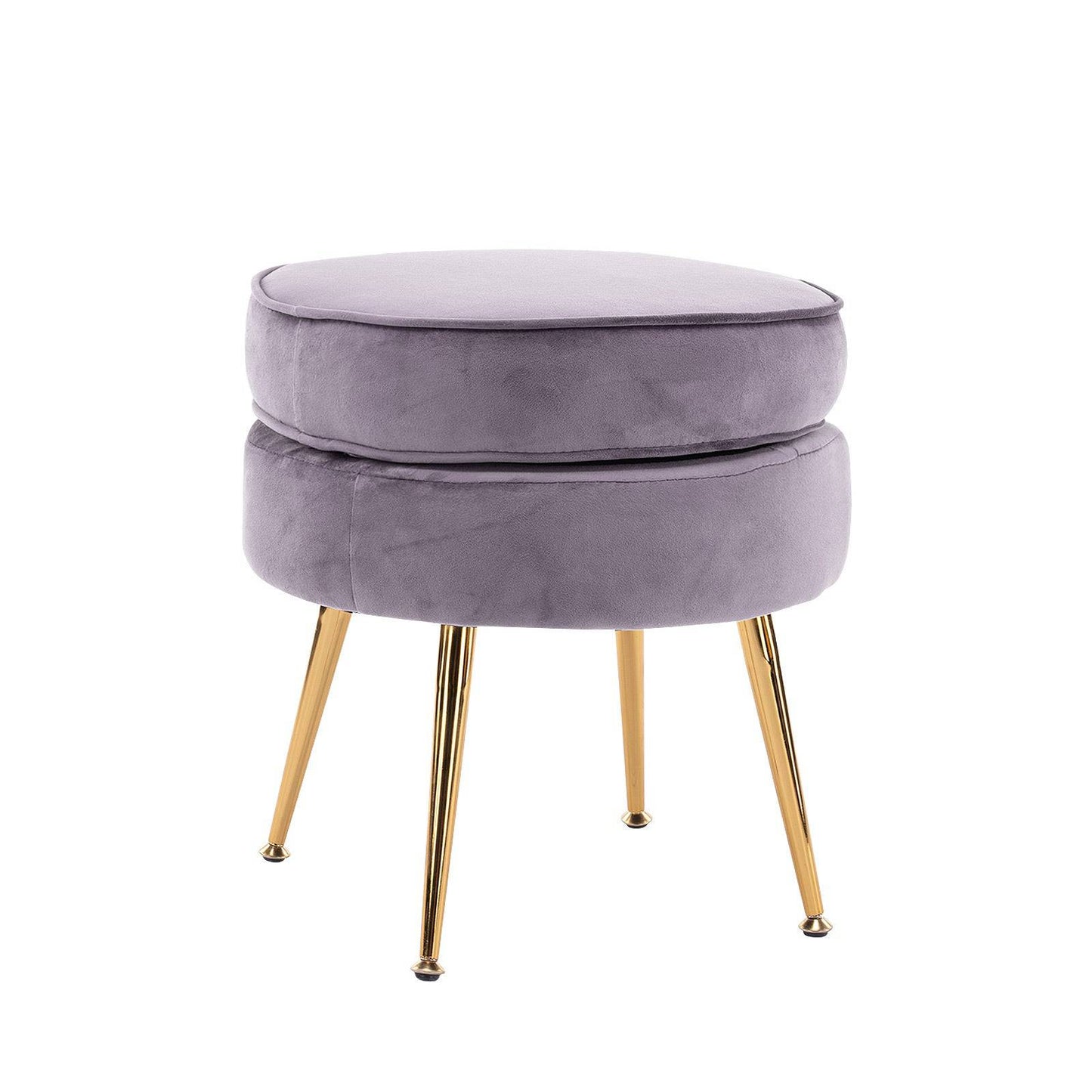 Ottoman Foot Stool - Grey Velvet - STripleB 