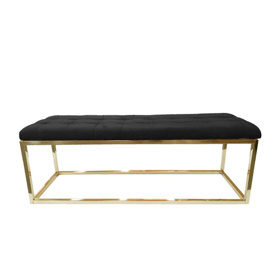 Holly Ottoman Gold Base - Black Seat - STripleB 