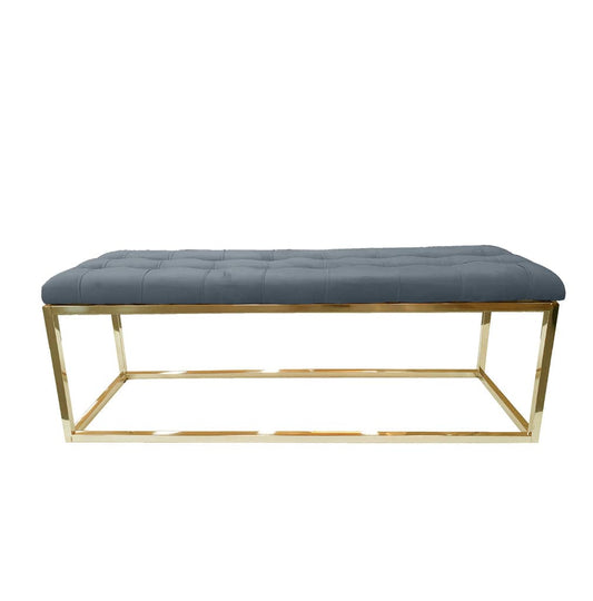 Holly Ottoman Gold Base - Dark Grey Seat - STripleB 