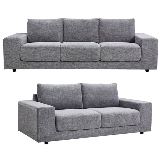 4 + 3-Seater Sofa - Lounge Couch - Fog - STripleB 