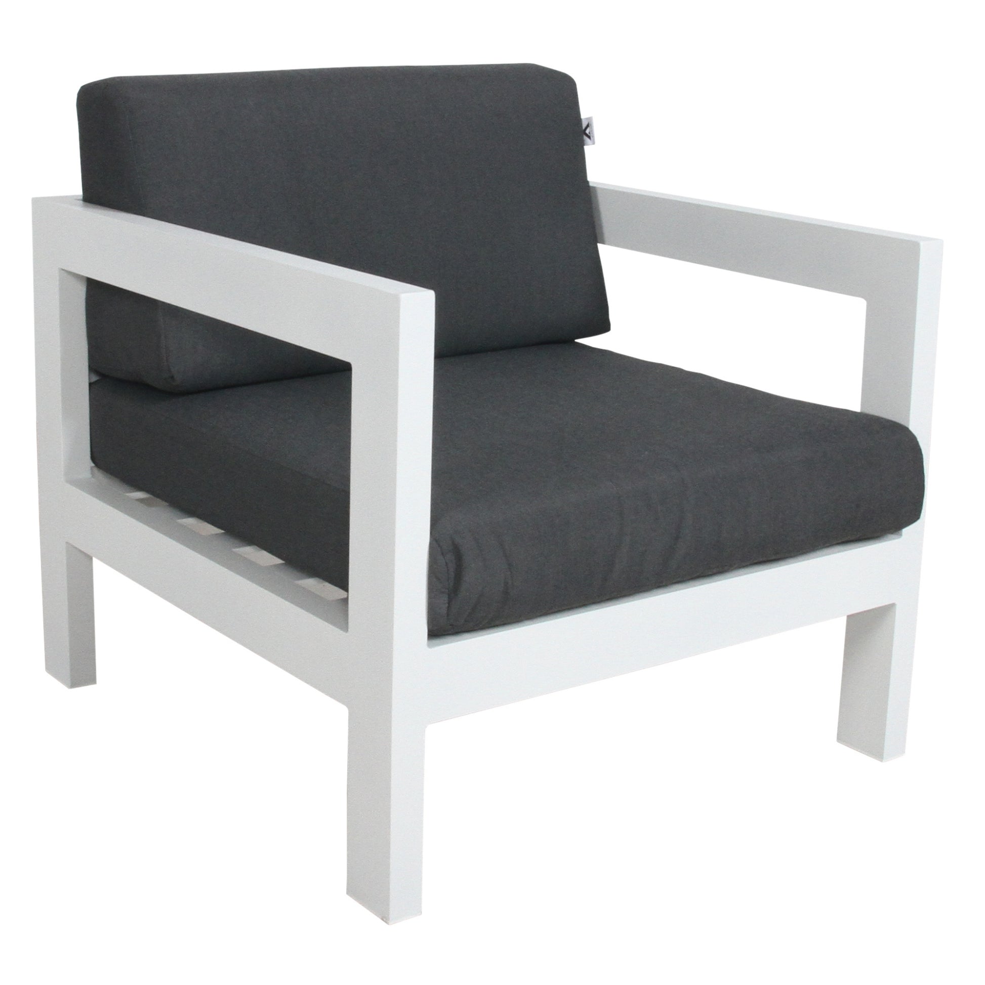 2pc Set 1+2-Seater Outdoor Sofa Lounge Aluminium Frame - White - STripleB 