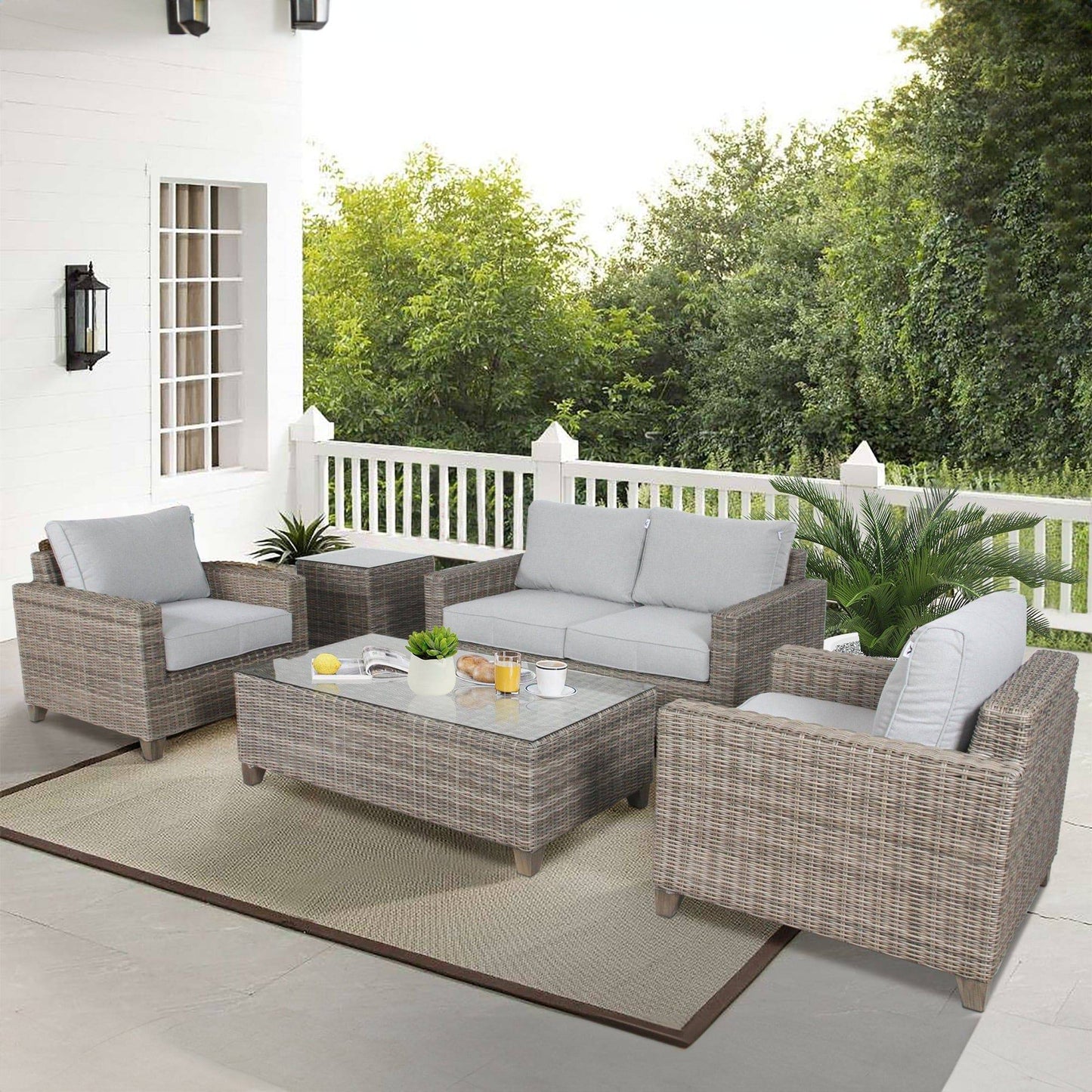 2+1+1-Seater Wicker Rattan Outdoor Sofa - STripleB 