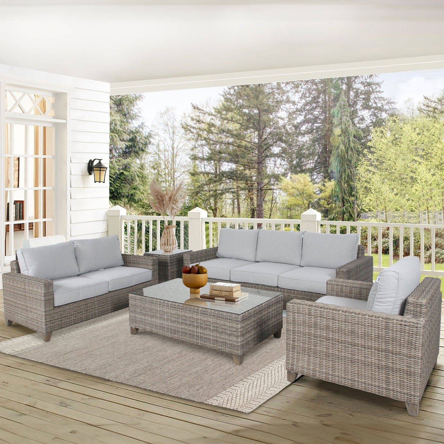 2+1+1-Seater Wicker Rattan Outdoor Sofa - STripleB 