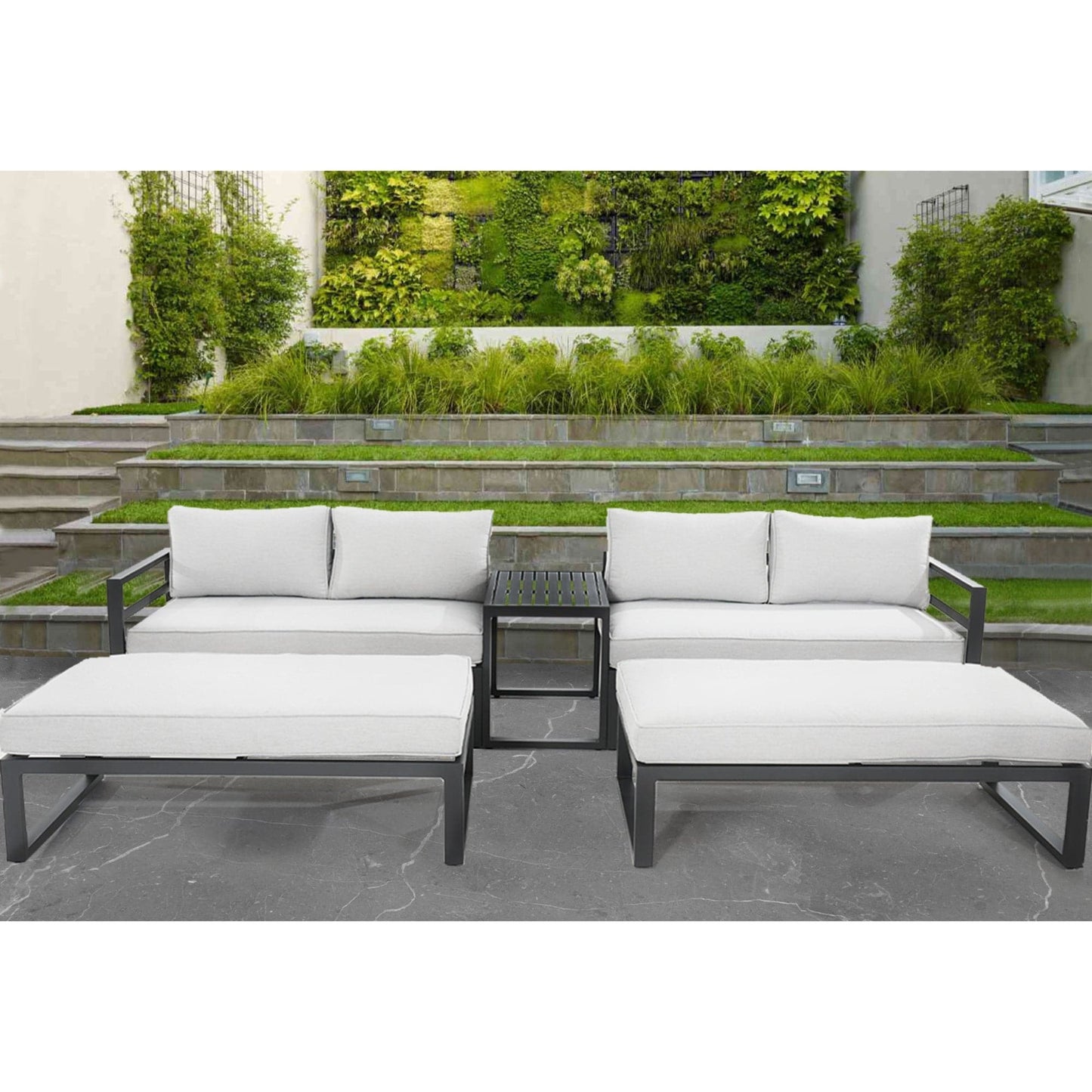 5pc Outdoor Sofa Set - Aluminium Frame - STripleB 