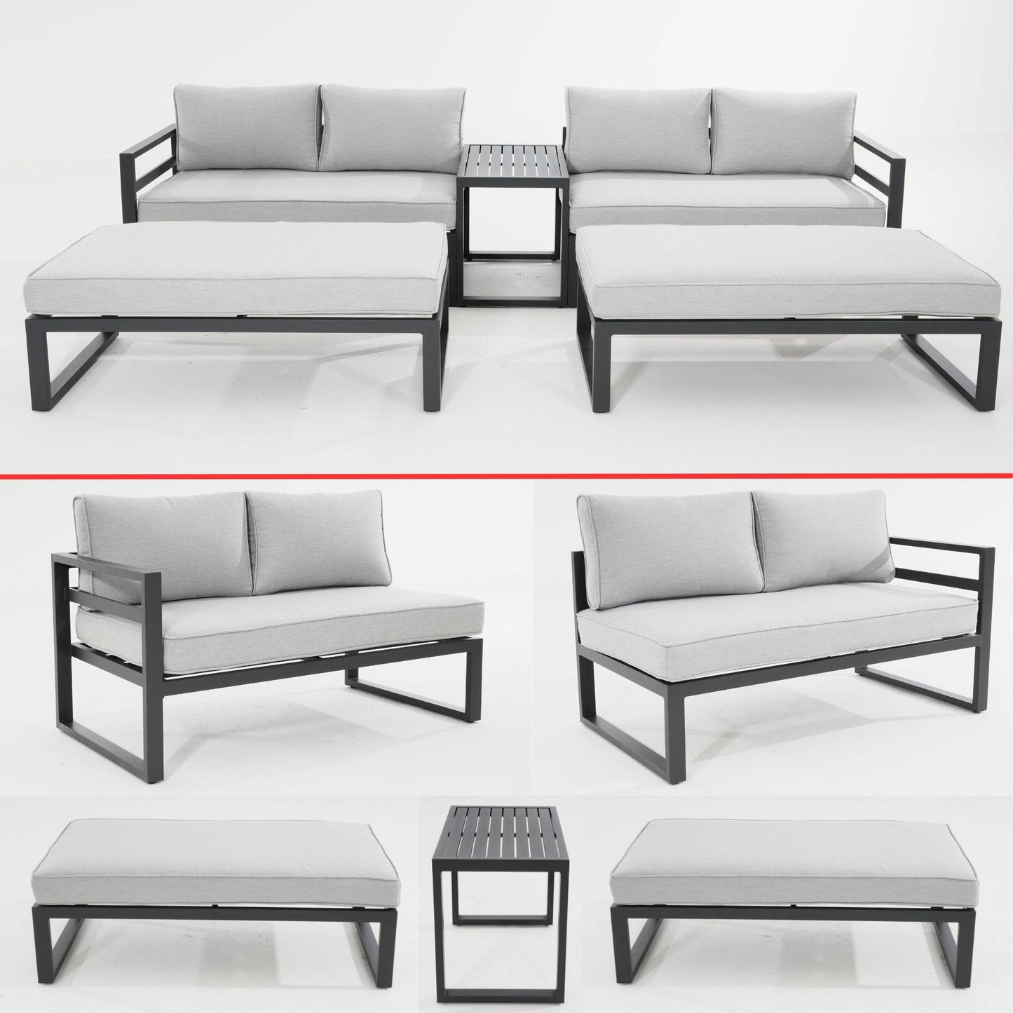 5pc Outdoor Sofa Set - Aluminium Frame - STripleB 