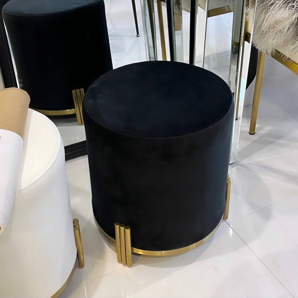 Apollo Velvet Ottoman - STripleB 