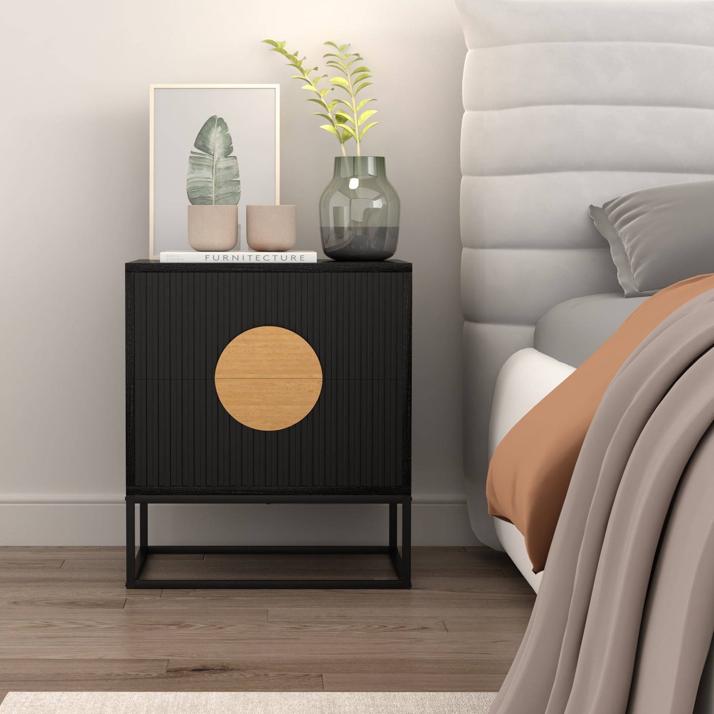 Bedside Table in Black - STripleB 