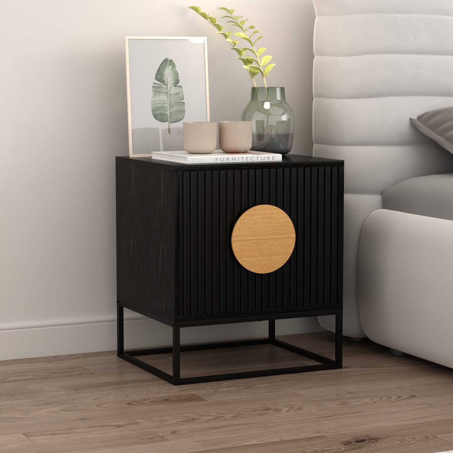 Bedside Table in Black - STripleB 