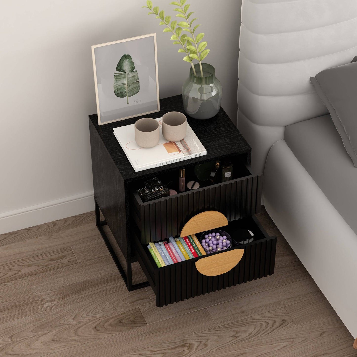 Bedside Table in Black - STripleB 