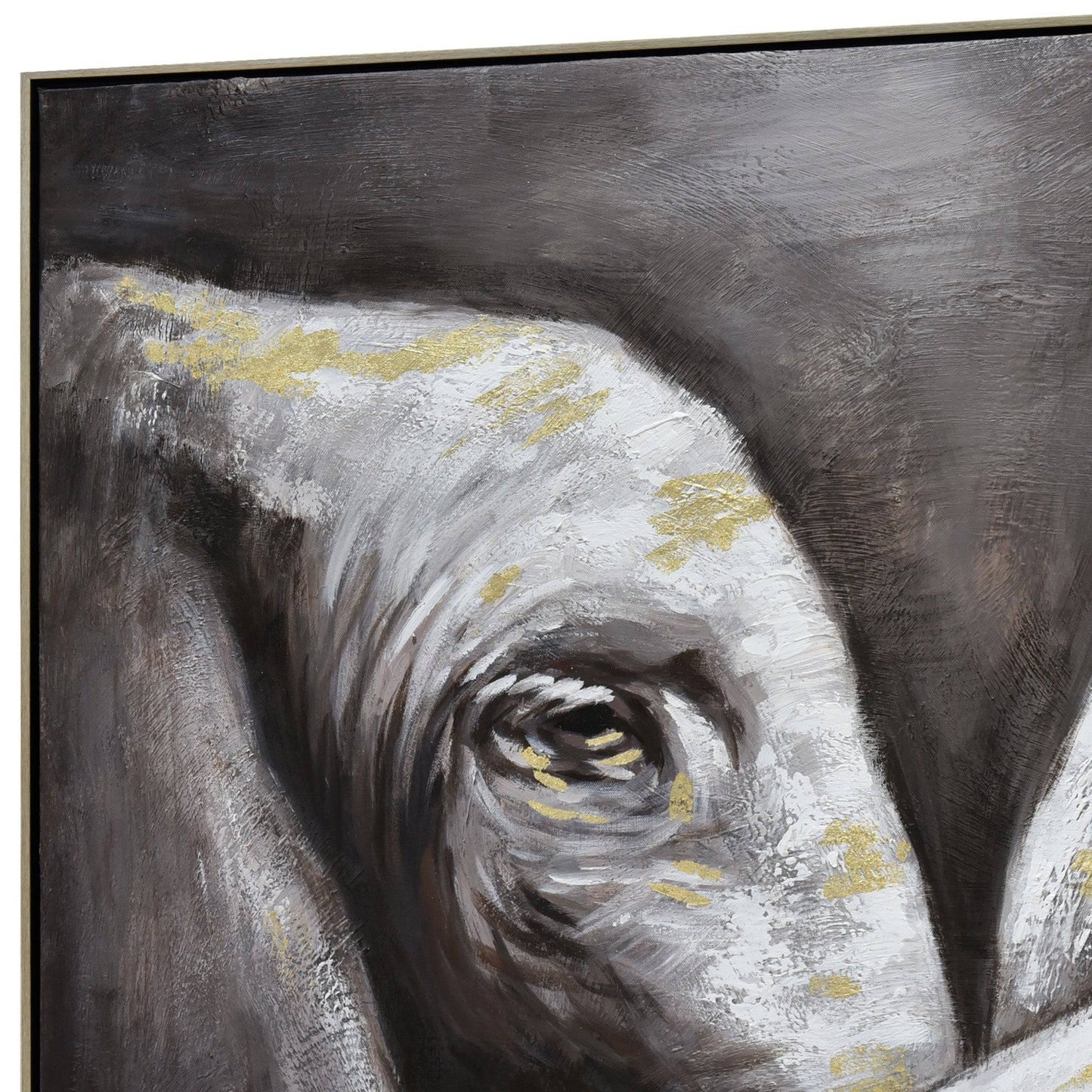 Tusker Ties Champagne Framed Hand Painted Canvas Wall Art - 120X80cm - STripleB 