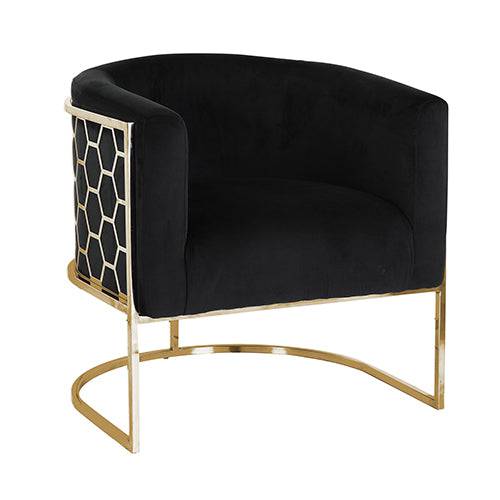 Black Velvet Vintage Armchair - STripleB 