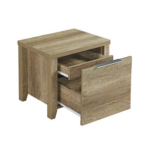 King Size - 5 PCs Bedroom Suite - Natural Wood-Oak Colour (Bed, Bedside Table, Tallboy & Dresser) - STripleB 