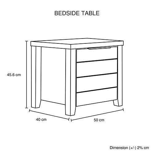 King Size - 5 PCs Bedroom Suite - Natural Wood-Oak Colour (Bed, Bedside Table, Tallboy & Dresser) - STripleB 