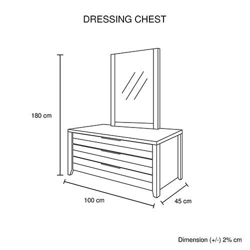 King Size - 5 PCs Bedroom Suite - Natural Wood-Oak Colour (Bed, Bedside Table, Tallboy & Dresser) - STripleB 