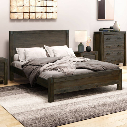 Queen Sized - Bed Frame - Solid Veneered Acacia - STripleB