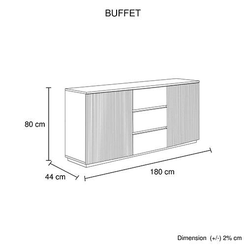 Buffet Ceramic Cabinet Storage - White - STripleB 