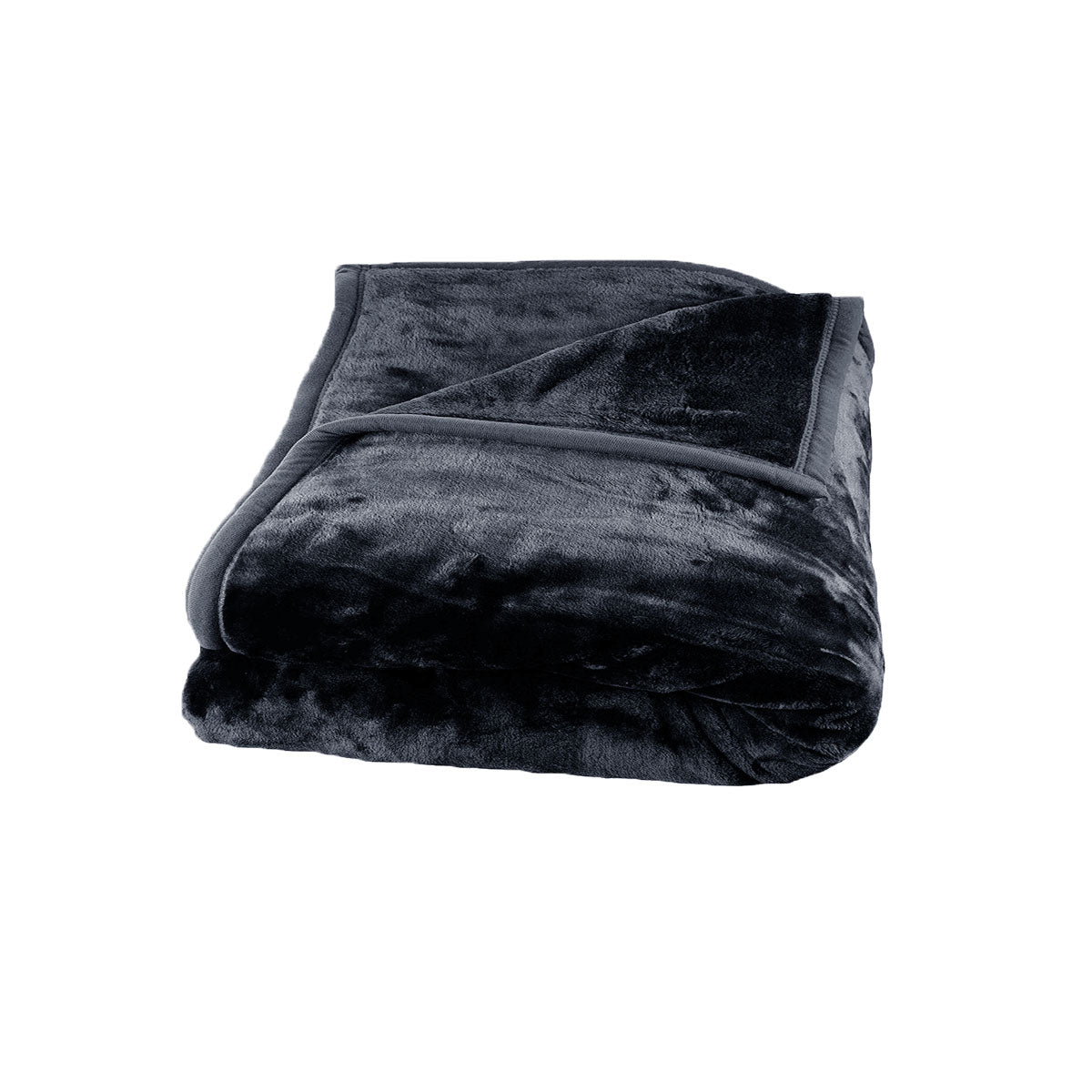 Queen - Faux Mink Blanket - Charcoal - STripleB