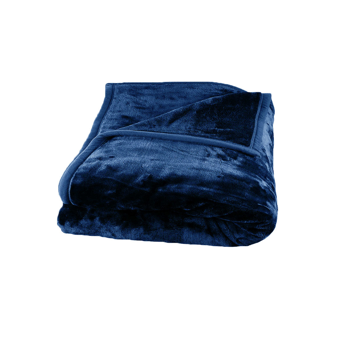 Queen - 2 Ply Faux Mink Blanket - Navy - STripleB