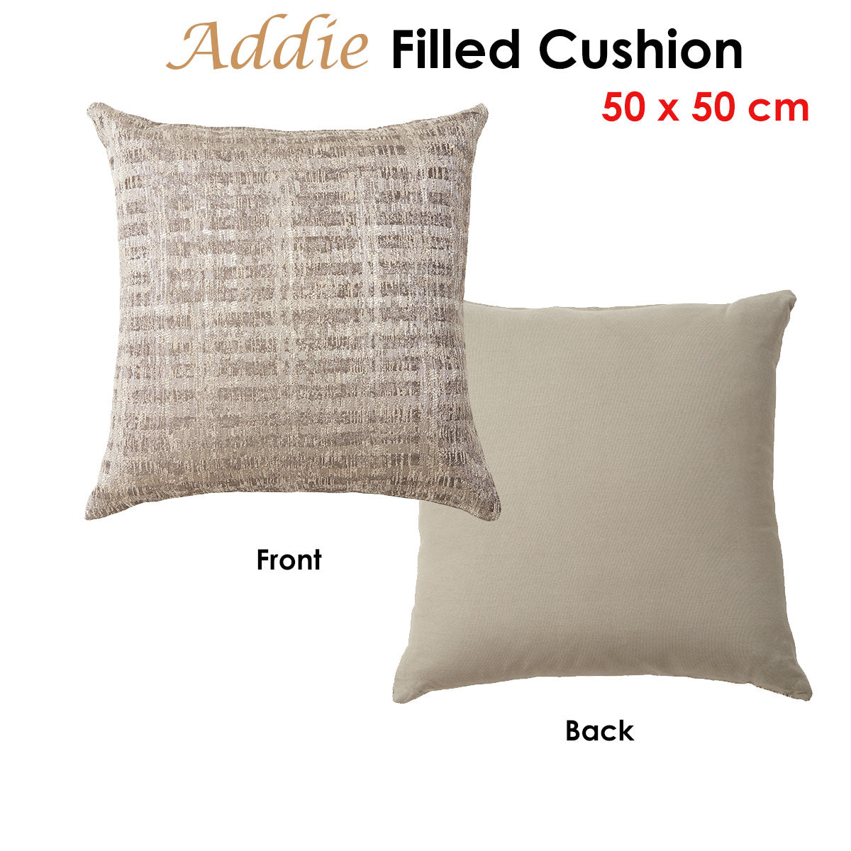 Addie Filled Cushion - 50 x 50 cm - STripleB