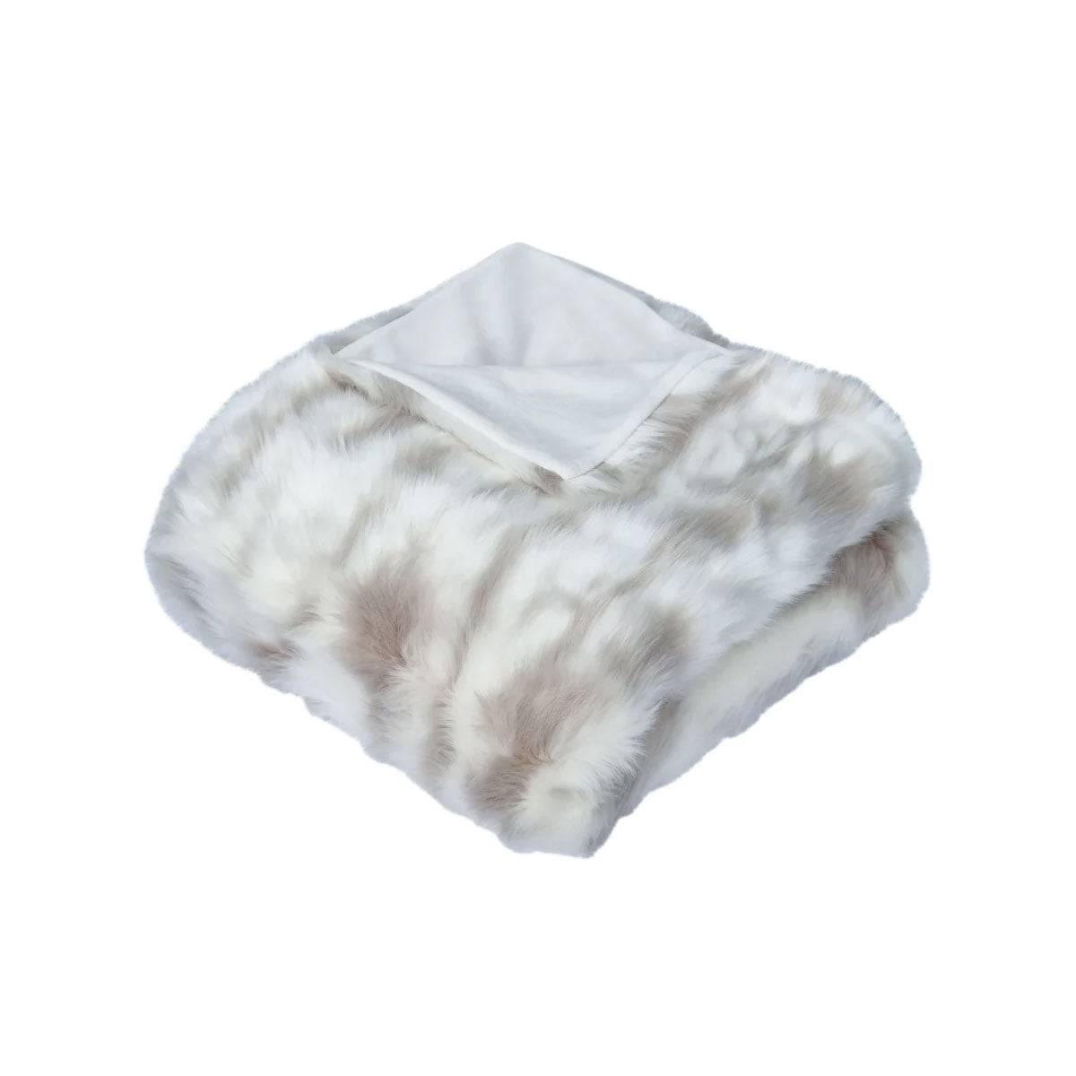 Wild Cat Faux Fur Throw Rug - 130 x 160cm - STripleB 