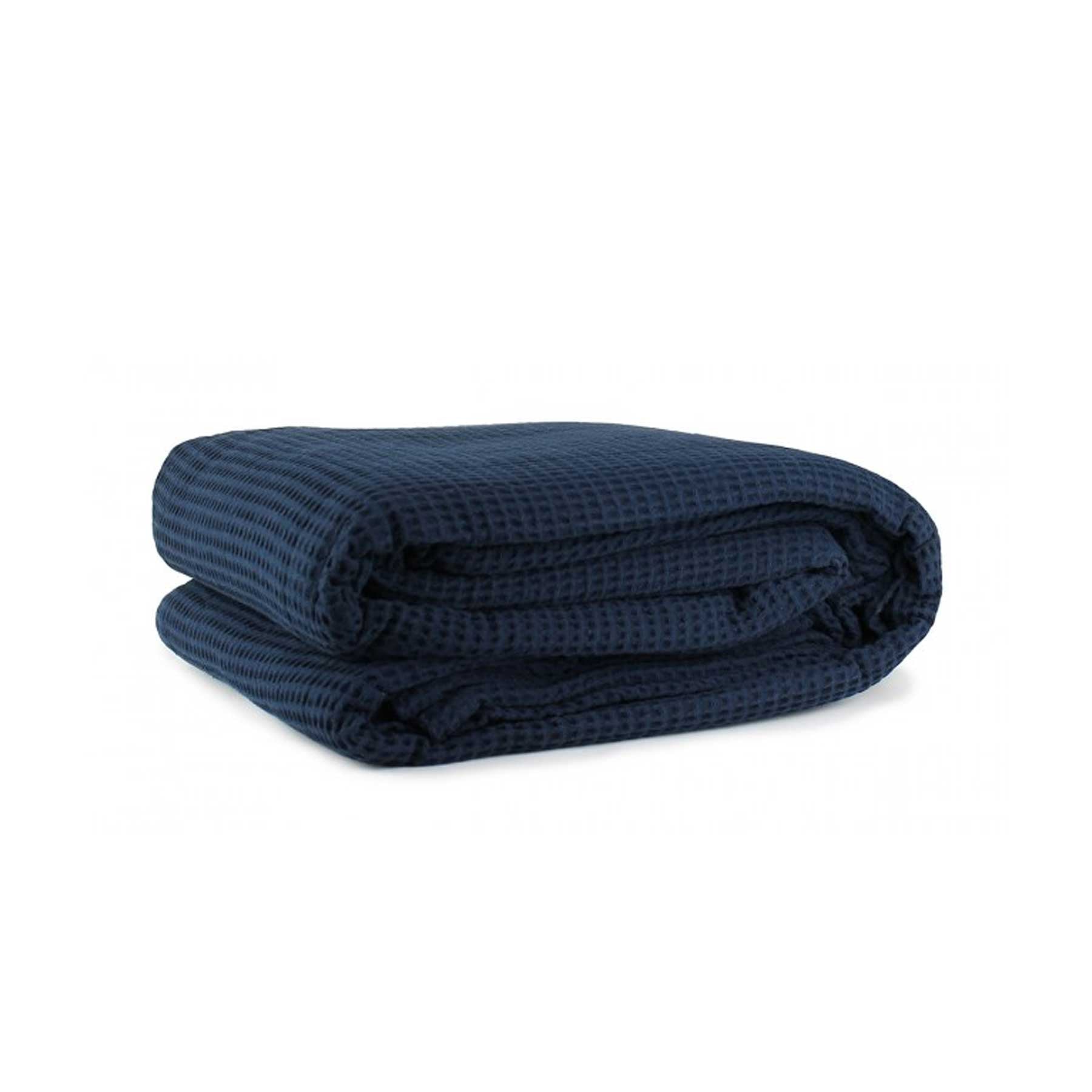 Jason Cotton Waffle Blanket Navy - King - STripleB 