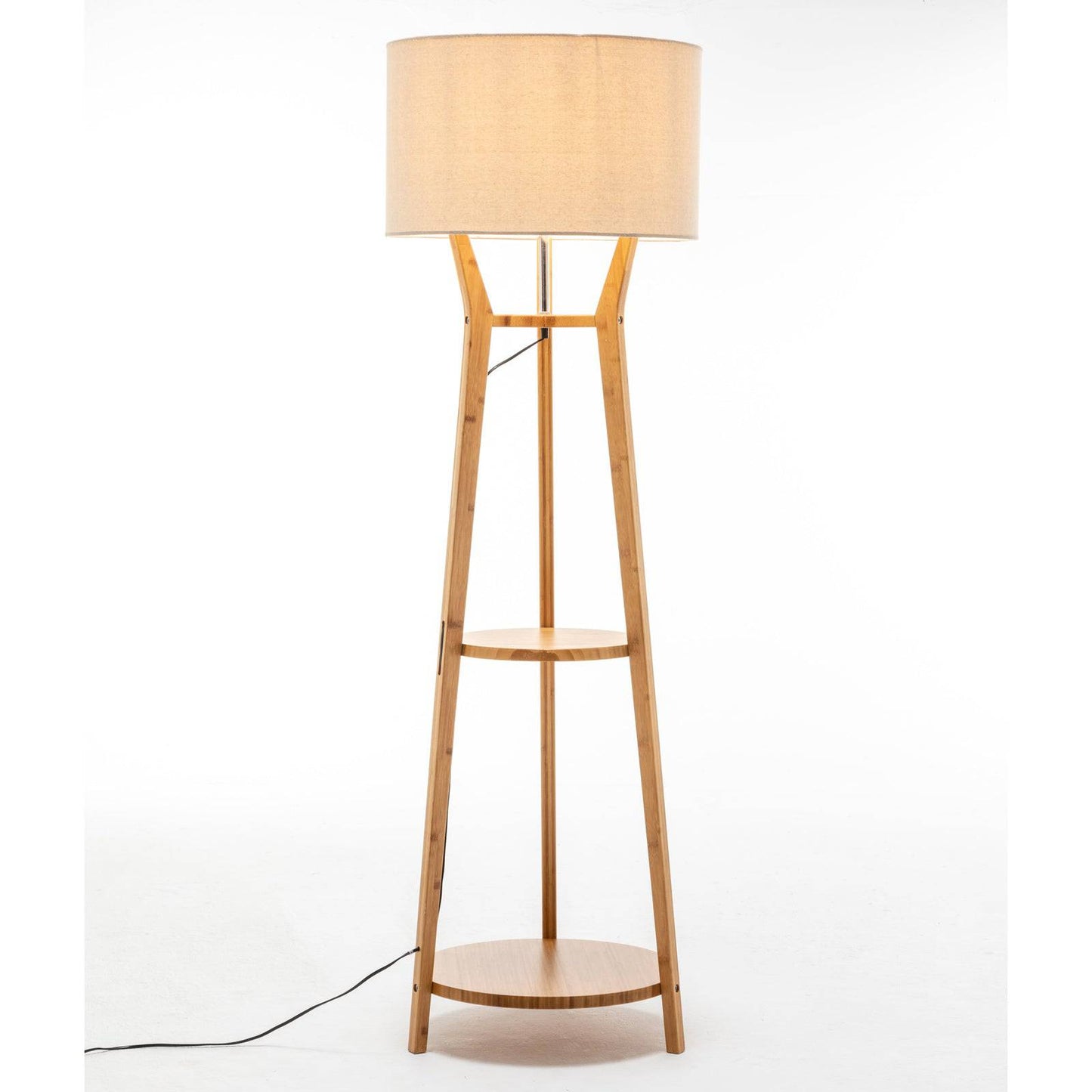 Large Bamboo Wooden Tripod Floor Lamp Light - STripleB 