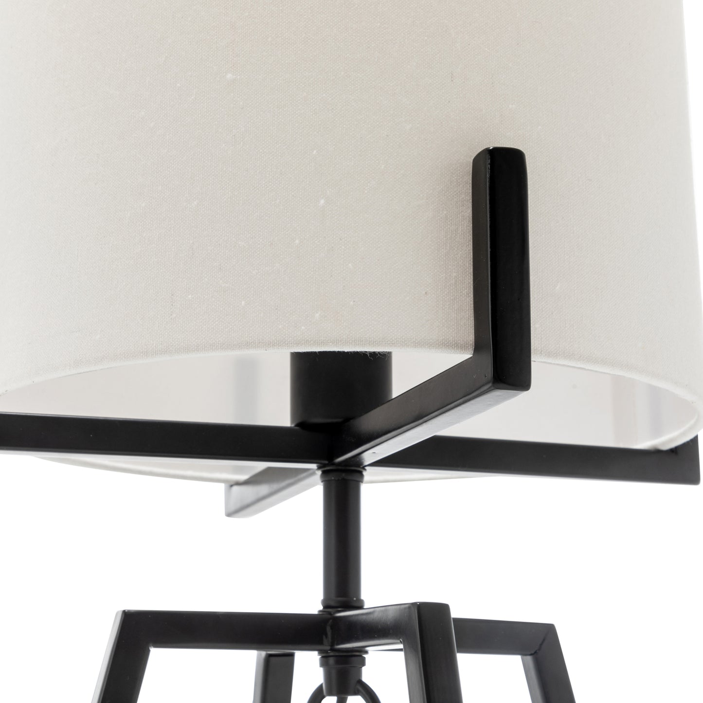 Modern Dimmable Floor Lamp + Table Desk Lamp w/ Linen Shade Scandi - Matte Black - STripleB 
