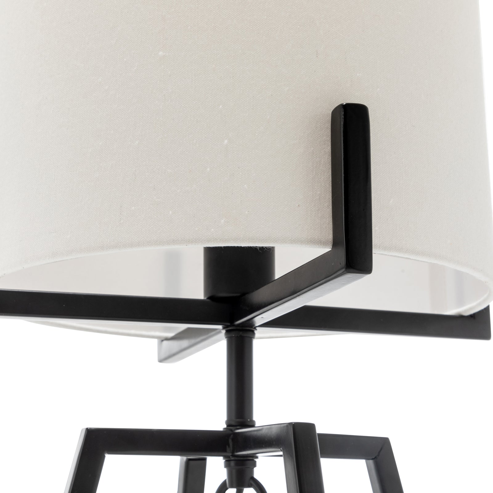 Modern Dimmable Floor Lamp + Table Desk Lamp w/ Linen Shade Scandi - Matte Black - STripleB 