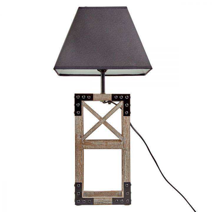 Designer Wooden TABLE LAMP Modern Rustic Geo Industrial Retro Desk Light - STripleB 