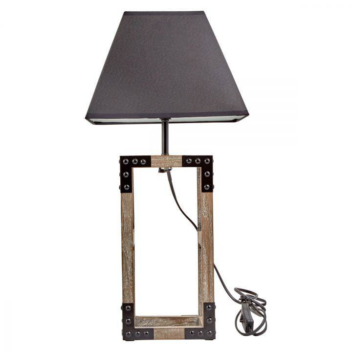 Designer Wooden TABLE LAMP Modern Rustic Geo Industrial Retro Desk Light - STripleB 