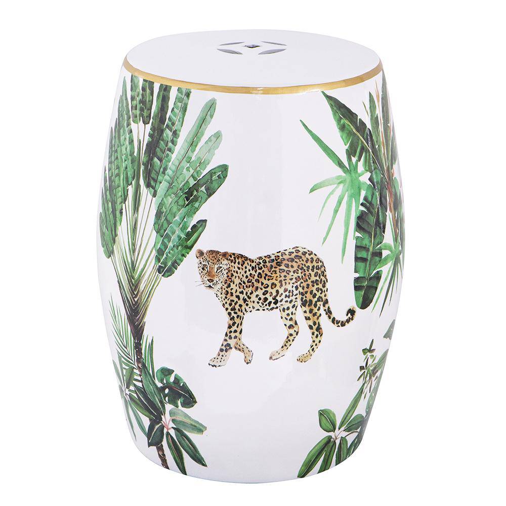 Leopard Design - Ceramic Side Table / Stool - STripleB 