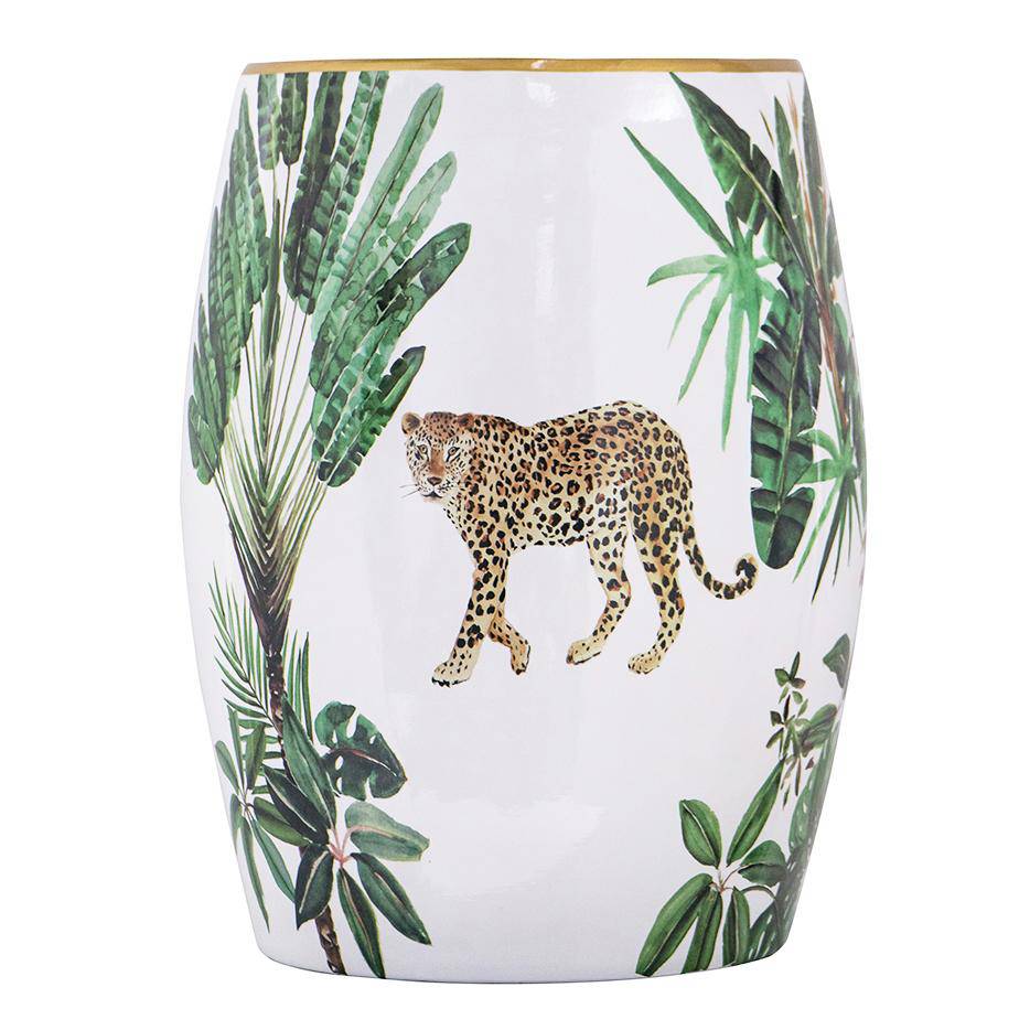 Leopard Design - Ceramic Side Table / Stool - STripleB 