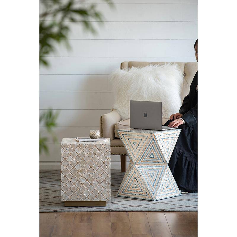 Mother of Pearl Side Table / Footstool - STripleB 