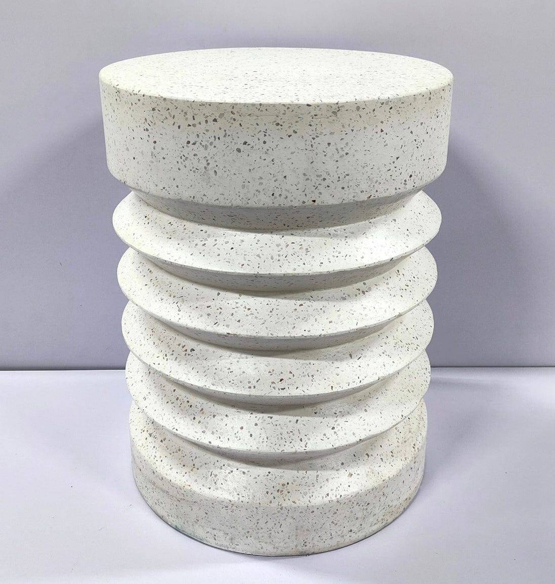 Cement Side Table - Cream - STripleB 