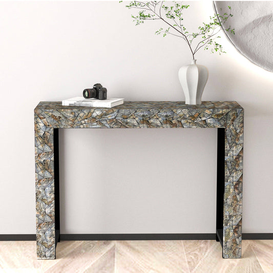 Stone Hedge Mother of Pearl Console Table - (handmade) - STripleB 