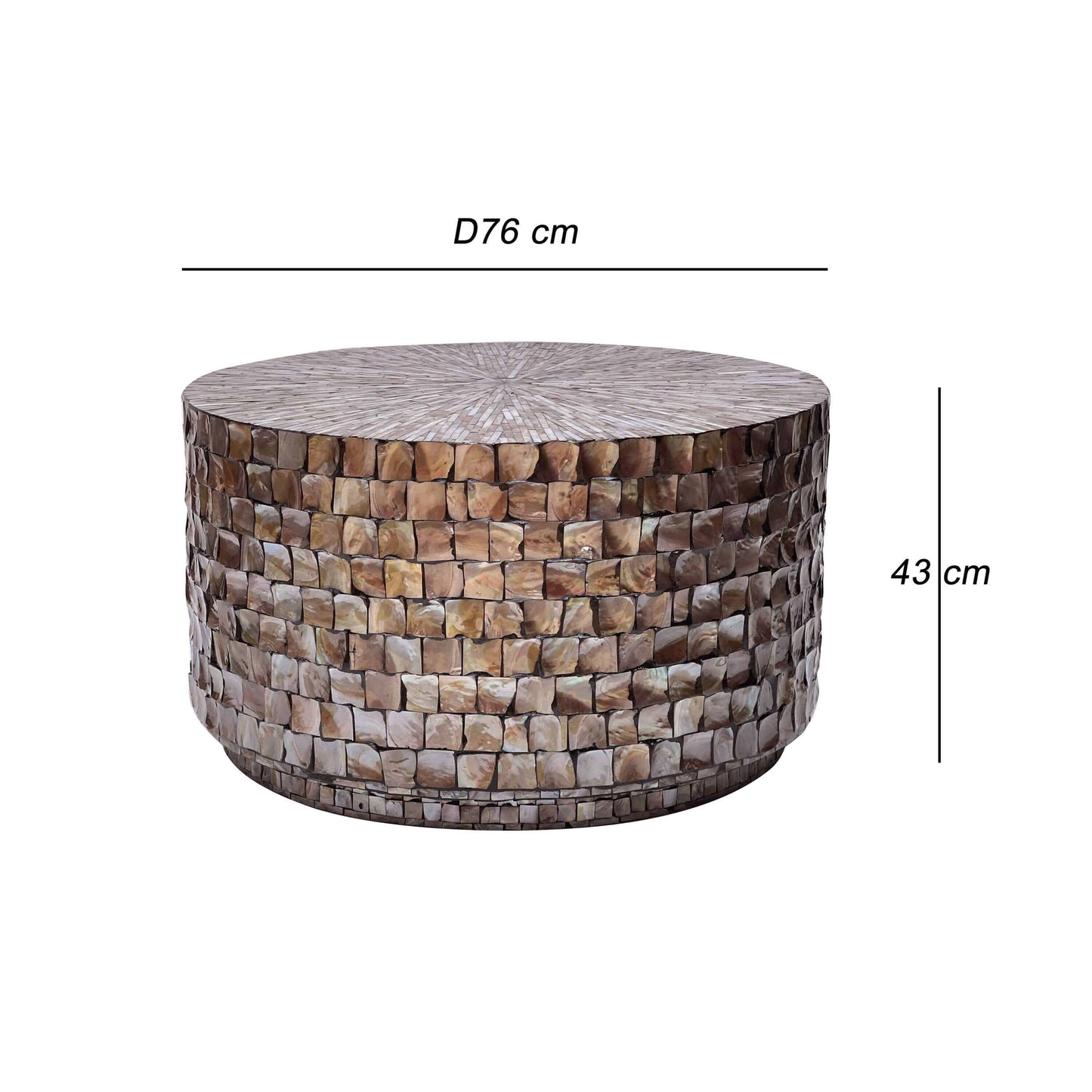 Mother of Pearl Round Coffee Table - STripleB 