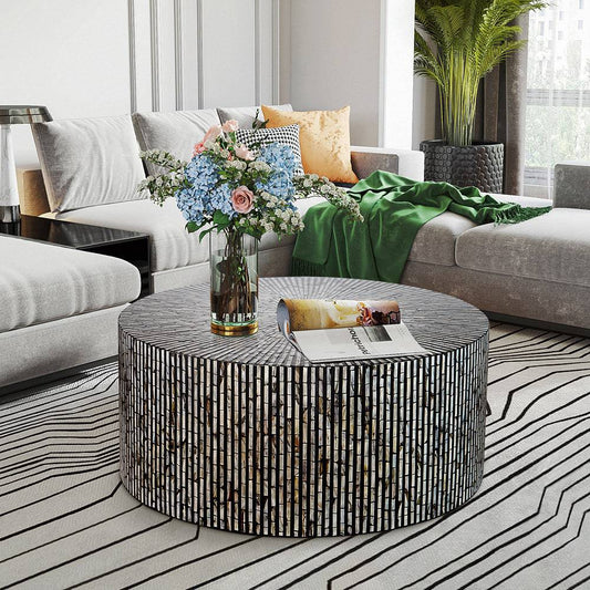 Cordelia Round Mother of Pearl Coffee Table - STripleB 