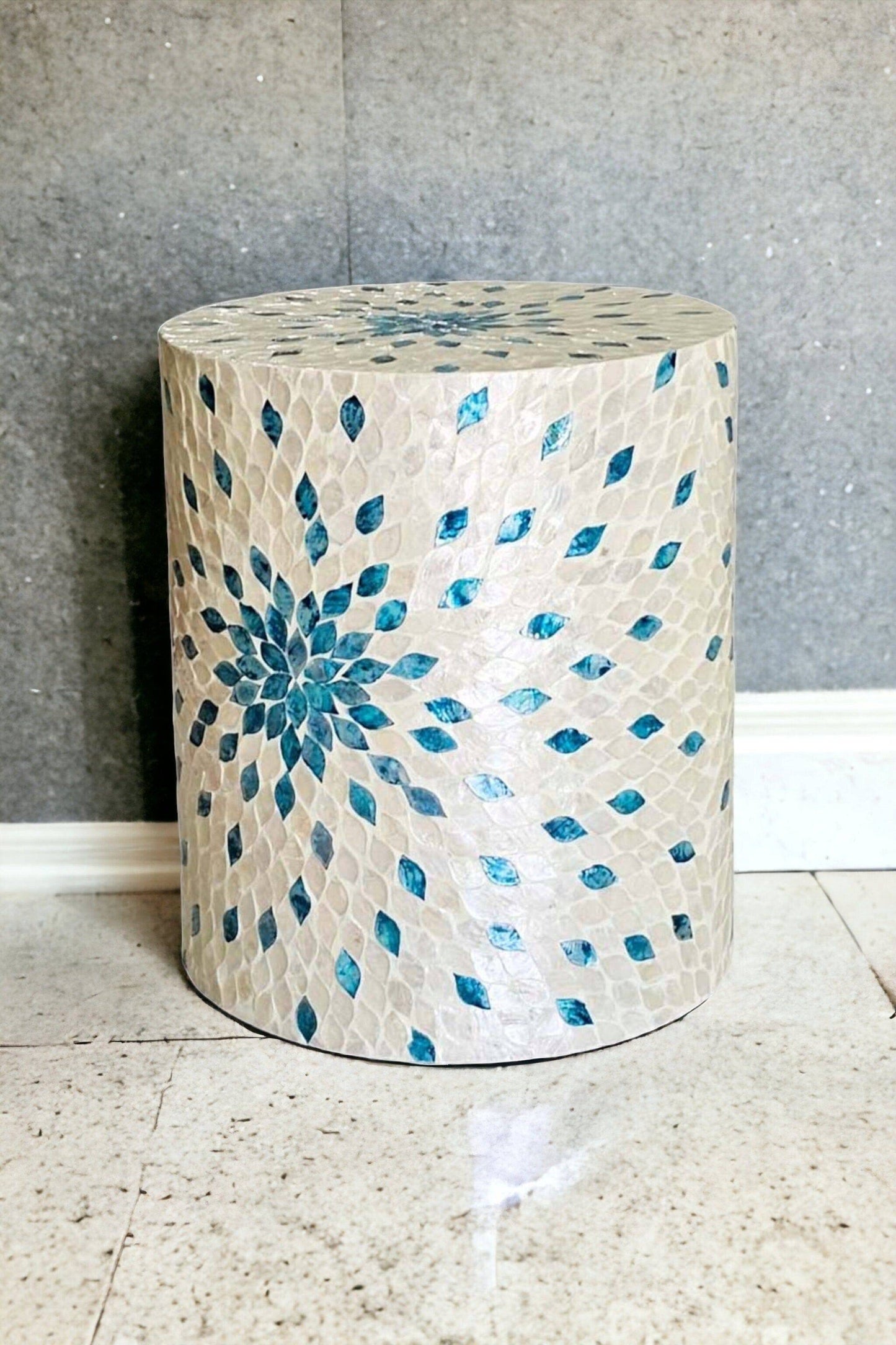 Mother of Pearl - Aquamarine - Side Table - STripleB 