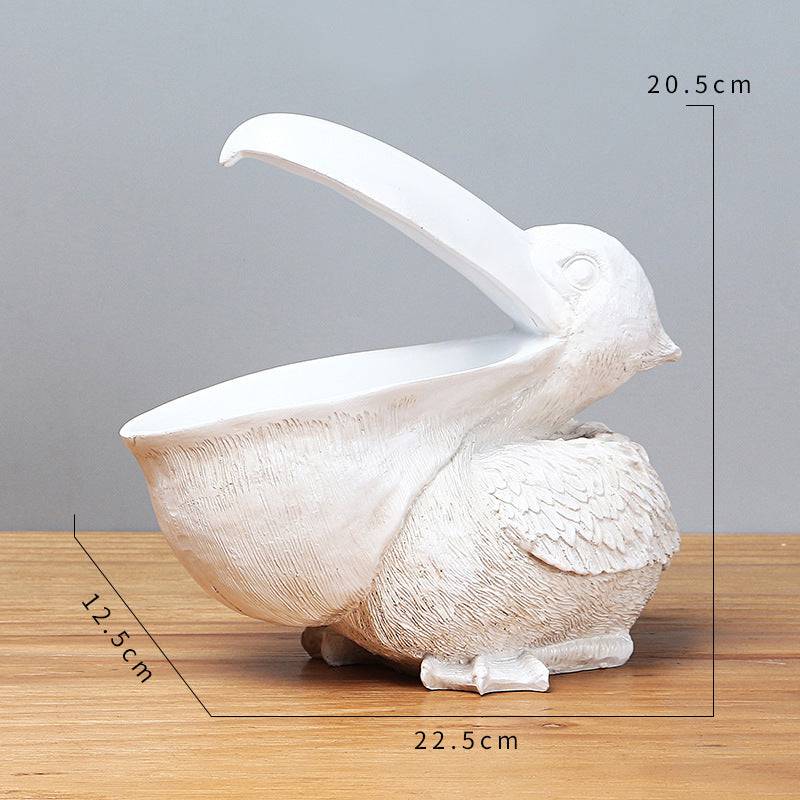 White Pelican Resin Decorative Bowl - STripleB 