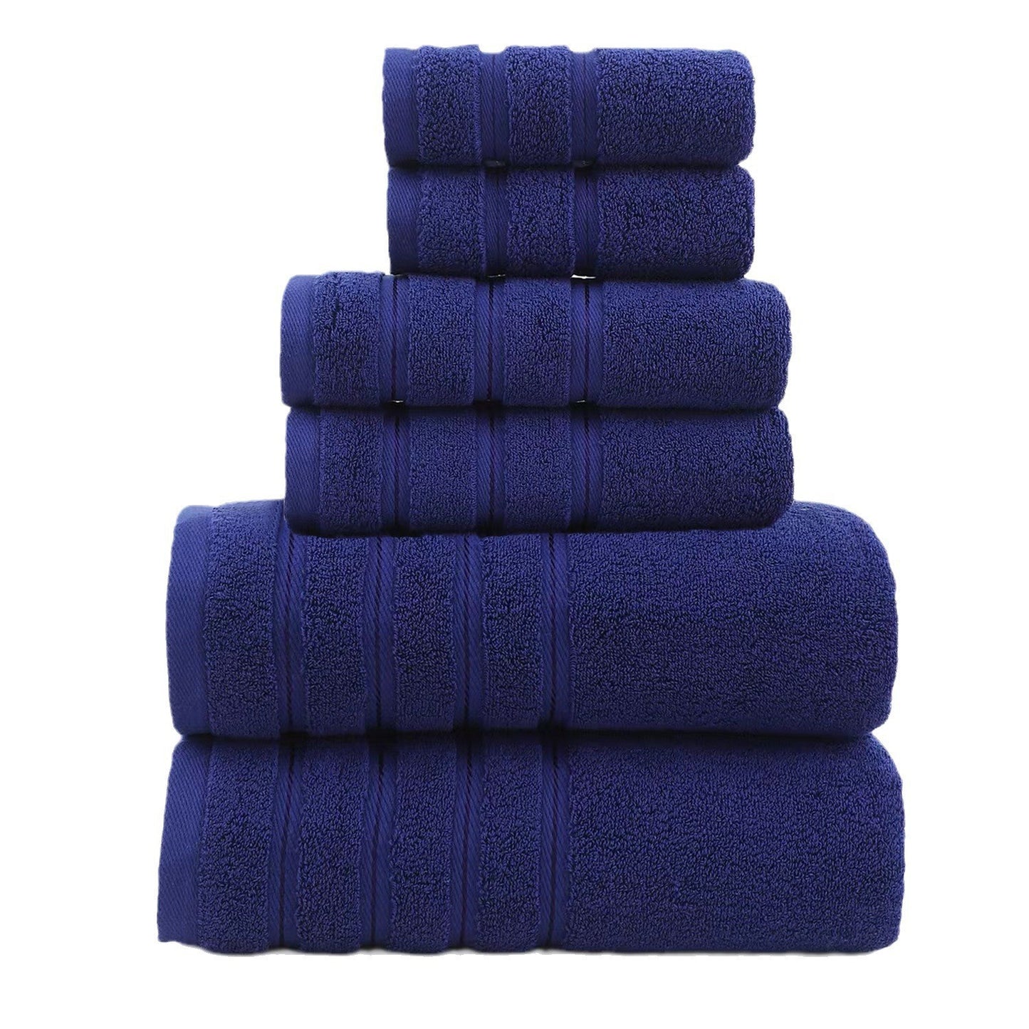 Blue - Luxury Cotton Towel Set - 6-Piece - STripleB 