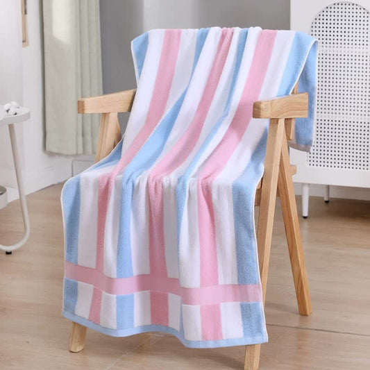 Pink Ultra-Absorbent Long-Fiber Cotton Large Bath Towel- Perfect for Home, Hotel, and Beauty Salons 140cm*70cm - STripleB 