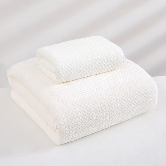 White Luxury White Bath Towel and Hand Towel Set - Ultra Soft and Absorbent - STripleB 