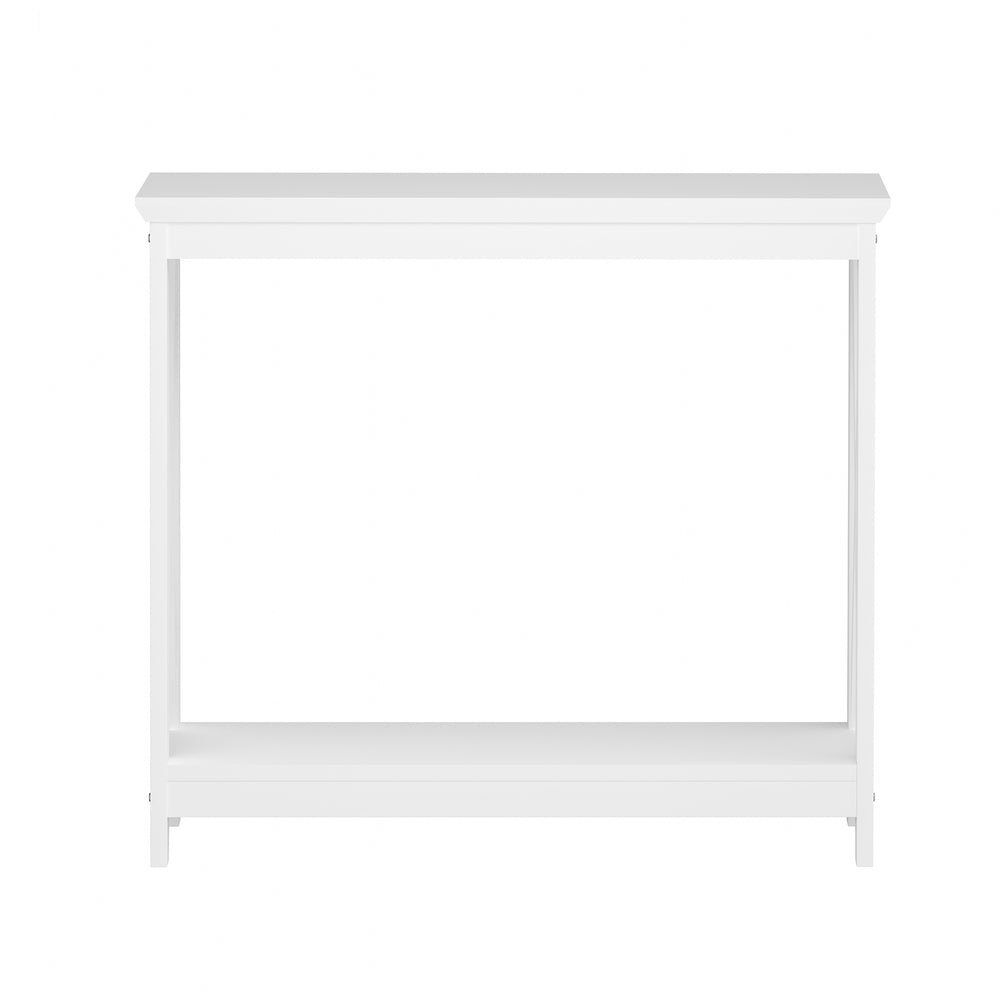 Wooden 2 Tier Console Table X Design White - STripleB