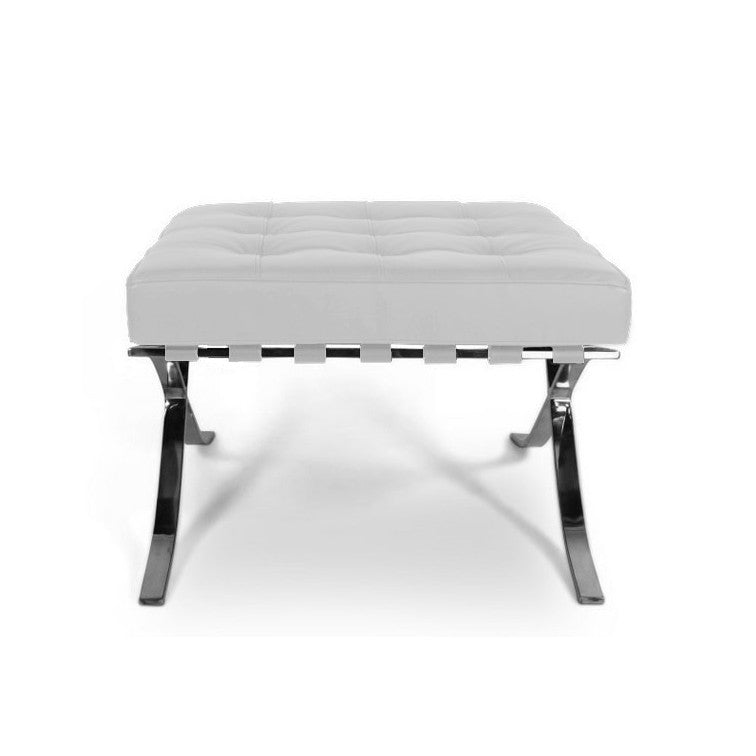 White Barcelona Ottoman - Classic Version - Replica - STripleB