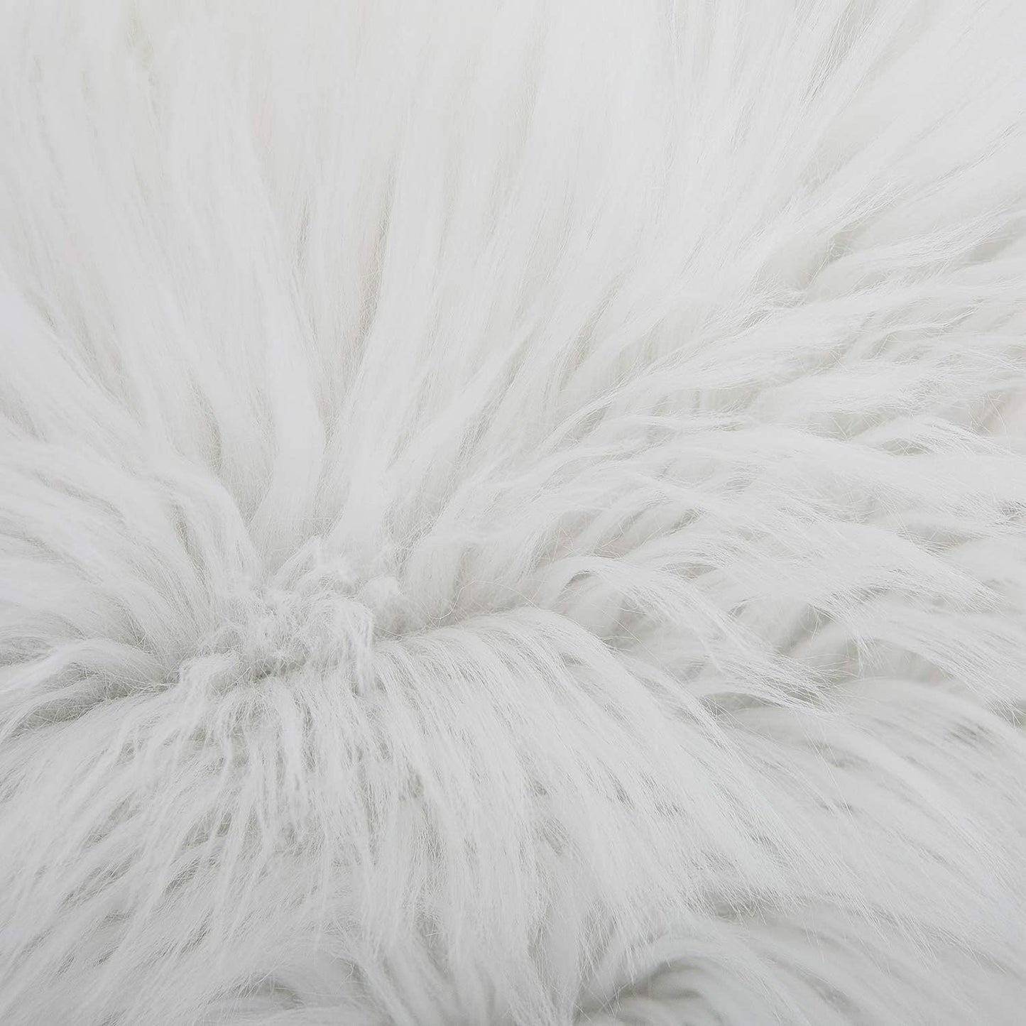 White Luxurious Long Faux Fur Cushion Covers - Set of 2, 45x45cm Soft Plush Decorative Pillowcases for Sofa & Bed - STripleB